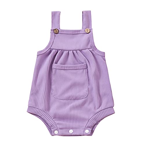 Image of Uhnice Baby Girl Boy Summer Romper Sleeveless Overalls Jumpsuit Outfits
