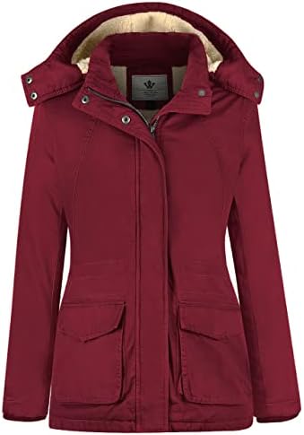 WenVen Women's Winter Warm Sherpa Lined Jacket Heavy Parka Coat with Hood