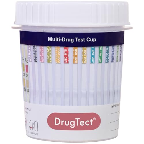 DrugTect Multi-Drug Rapid Urine Test Cup | 1 Pack | 14 Panel CLIA Waived Marijuana Fentanyl Drug...
