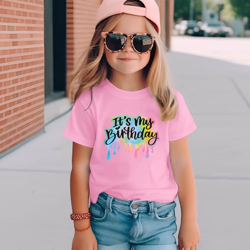 Image of It's My Birthday Girl Shirt 4th 5th 6th 7th 8th 9th 10th 11th 12th Graphic Tee for Kids Party Cute Girls Tshirts Tees