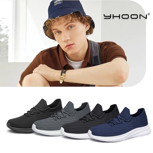 YHOON Mens Walking Shoes Slip on Casual Shoes Lightweight Workout Gym Tennis Shoes2