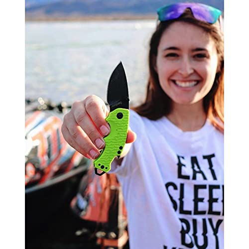 Kershaw Shuffle Folding Pocket Knife, Lime Green, 2.4 Inch Stainless Steel Drop Point Blade, EDC Utility, with Flathead Screwdriver, Manual Opening, Everyday Carry Pocket Knife for Men and Women