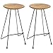Goliraya Lot de 2 Tabourets de Bar en Bois de Teck Massif Solide et Durable Style Rustique 40 x 40 x 79 cm