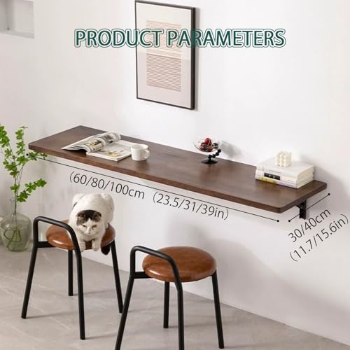 Table pliante murale pour petits espaces | Bureau flottant compact - 4