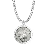 True Faith Jewelry Sterling Silver Saint Christopher Necklace Soccer Sports Medal Pendant, 3/4 Inch