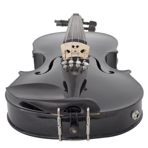 Image of Cecilio 4 /4 CVNAE-Black+SR Ebony Fitted Acoustic /Electric Violin in Metallic Black