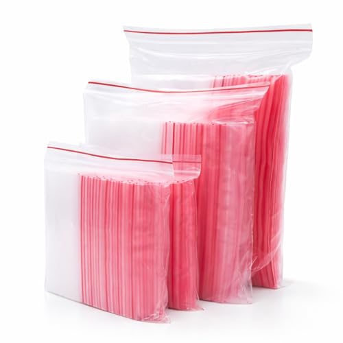 Image of Zip Lock Clear Plastic Storage Bags| Resealable Clear Plastic Bags| Durable and Leak-Proof |Square Pouches with Press Seal Apply To Kitchen Storage and Jewellery Packaging-10 * 14-50Pack
