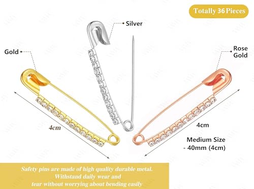 VAMA FASHIONS Stone Safety Saree Pin Dress Kurtis Pallu Dupatta Chunari Scarf Sari Pleats Pins for women