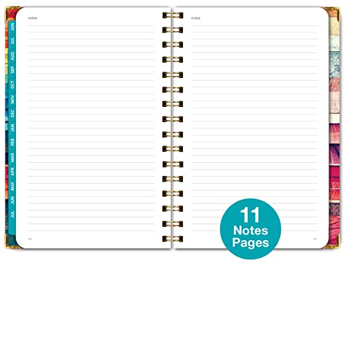 Hardcover Academic Year 2023-2024 Planner: (June 2023 Through July 2024) 5.5"X8" Daily Weekly Monthly Planner Yearly Agenda. Bookmark, Pocket Folder And Sticky Note Set (Rainbow Oak) #TOP6