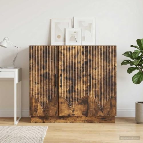 Aparador moderno de 89 cm en madera oscura con amplio espacio interior 5