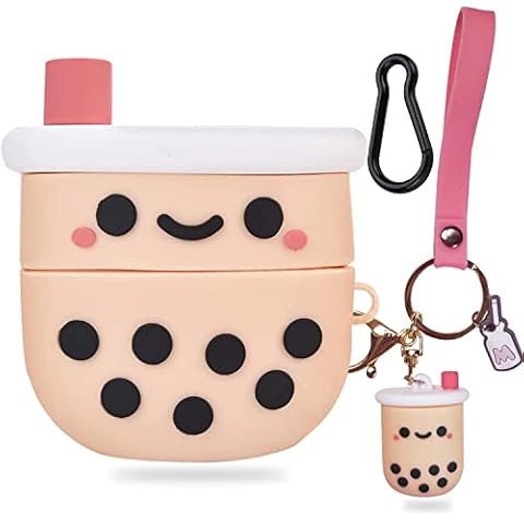 Boba AirPod 3 Case Cute Cover with Keychain,AirPods 3rd Generation Case, Pink Bubble Boba Tea AirPod Gen 3 Case Cute Silicone Protective AirPods 3rd Generation Case for Girls Women(AirPods 3rd Case) Cover
