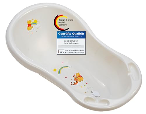 KiNDERWELT Babywanne 84 cm - Baby Badewanne mit Winnie Pooh Motiv - BPA-Frei - Wanne zum Baden fü...