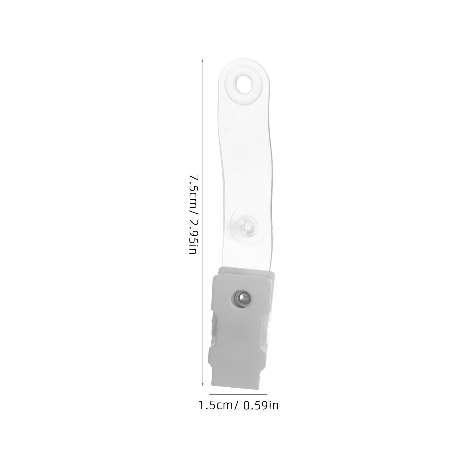 100 Clips Porta Badge in Plastica Pvc Bianco per Badge e Cartellini Identificativi, Multiuso e Portatili, Design Semplice e Delicato, Confezione da 100 Pezzi