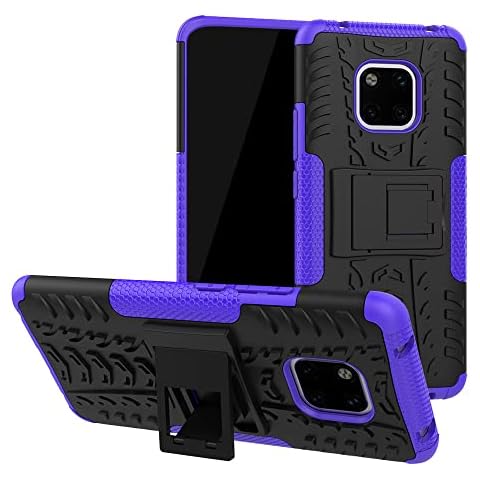 Labanema Case for Huawei Mate 20 Pro, Heavy Duty Shock Proof Rugged Cover Dual Layer Armor Combo Protective Hard Case Cover for Huawei Mate 20 Pro Smartphone (With 4in1 Packaged) - Purple Cover