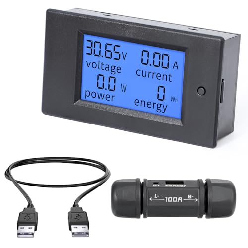 Amazon | DROK デジタル電圧計電流計 DC6.5-100V 100A デジタル