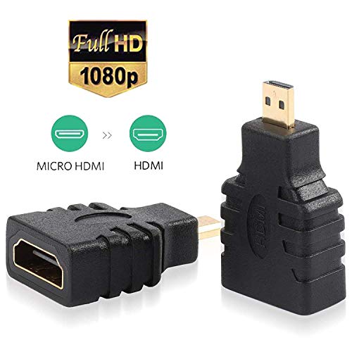 Image of ikis - Quality Assured Micro HDMI Adapter, HDMI Female (Type-A) to Micro HDMI Male (Type-D) Gold Plated Connector Converter Adapter (Not Micro-USB)