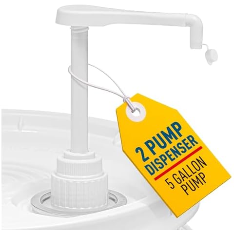2-Heavy-Duty 5-Gallon Bucket Pump Dispensers – Compatible with Oil, Laundry Soap, Detergent, Fabric Softener, Degreasers... It Includes a Leak-Proof Cap, Making it Ideal for Commercial and Household. Cover