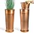 UltiTeque 28 in. Metal Tall Copper Planter Sets Tapered Elevate Pots Hand-Finished Antique Copper for Outdoor/Indoor/Patio Deck Entryway Includes Inner Insert/Saucers/Drainage Holes (Set of 2)