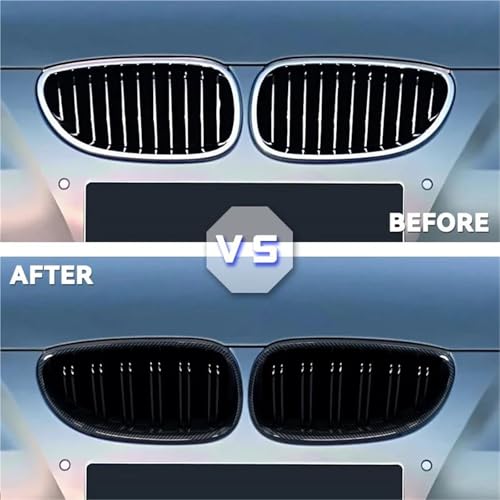 Grille de calandre noire double lame pour BMW Série 5 E60 E61 de 2003 à 2009 - 4
