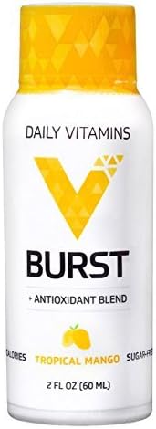 VBURST Antioxidant Infused Liquid Multivitamin Shot, Tropical Mango, 2 fl oz (12 Pack),