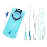 Bolsa de hidratación para exteriores de 2 litros con kit de limpieza, a prueba de fugas, boca ancha para un fácil llenado y limpieza, resistente a temperaturas (-20 °C a 50 °C), compatible con