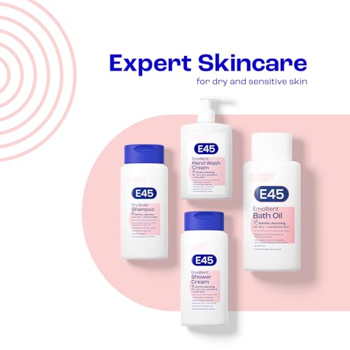 E45 Bath Oil 500 ml – E45 Bath Oil Emollient to Moisturise & Hydrate Dry Skin – Gently Cleanses for Soft Skin – Soap Free & Perfume Free Emollient Bath & Shower Oil Body Wash - Dermatologically Tested - 6