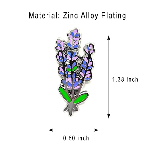 Image of Lavender Enamel Pin - Flower Series | Premium Enamel Pin - Statement Lapel Pin - Plated Badge for Clothing, Bags, Hats, Jackets, and Lanyards