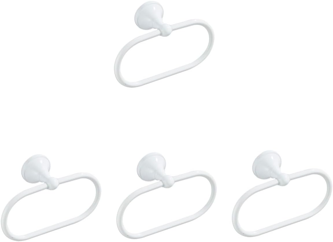 4pcs Modern Wall Mount Towel Ring Bathroom Accessory Rustic Hand Towel Holder Space-Saver No Instructions Needed