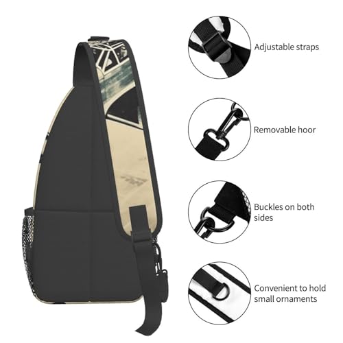 Bolso bandolera unisex negro para viaje y senderismo miniatura 4