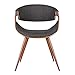 Armen Living Butterfly Mid-Century Dining Chair in Walnut Finish and Charcoal Fabric