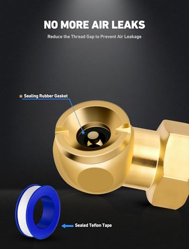 image for SARDVISA 2-Packs Closed Ball Air Chucks, Portable Tire Air Inflating C