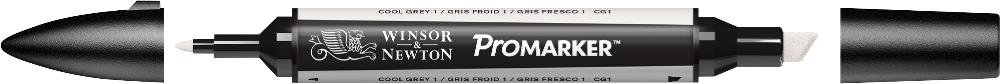 Winsor & Newton Promarker Twin Tip Set - Pennarelli Doppia Punta (Fine + Scalpello) A Base Alcolica - Colore CG1 Cool Grey 1 Per Manga, Design E Illustrazioni