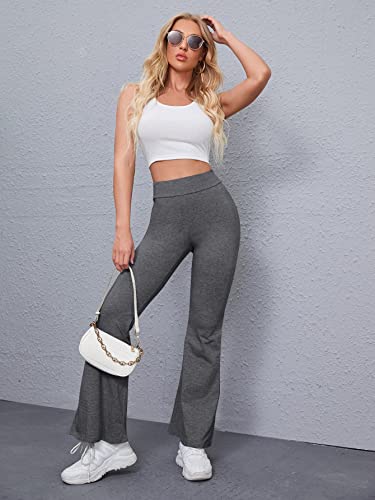 Women Slim Fit Casual Solid Flare Leg Pants4