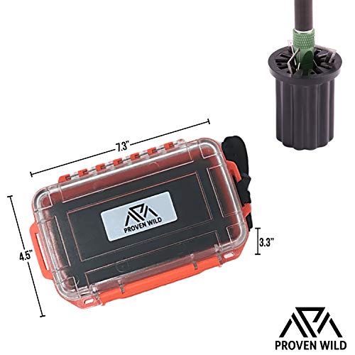 Broadhead Case By Proven Wild | Waterproof Sealed Design Broadhead Case Holder | With Holes For Up To 12 Broadheads And Broadhead Wrench, 7.3 By 4.5 By 3.3 In #TOP3