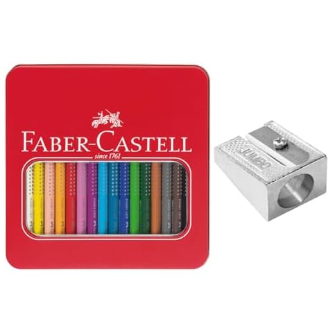 Faber-Castell Jumbo Coloured Pencils Set with Sharpener Cover