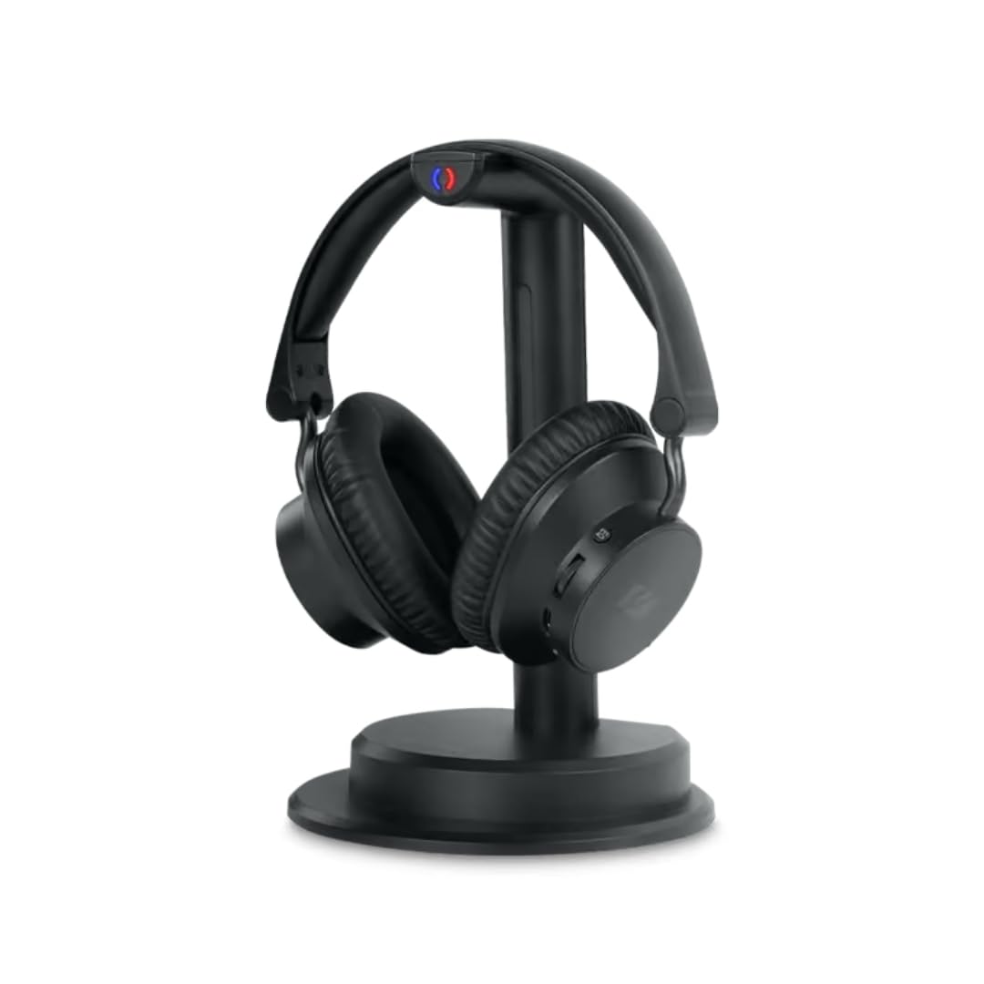 MUSE M-282 CTV Casque TV avec émetteur et Station de Charge | Confort sonore sans Fil avec 20 h d'autonomie, égaliseur & entrée Optique