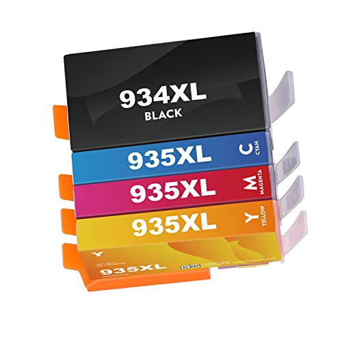 934XL 935XL - Cartucho de tinta compatible para HP 934 935 XL, compatible con HP Officejet Pro 6230 6830 Officejet 6820 6800 (4 unidades) Cover