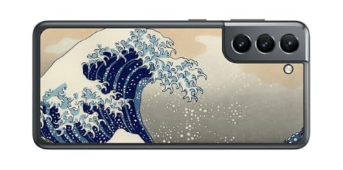 ClearView サムスン Galaxy S21 5G用 プリント 背面 保護 フィルム 日本製 浮世絵プリント 葛飾北斎 「富嶽三十六景 神奈川沖浪裏」