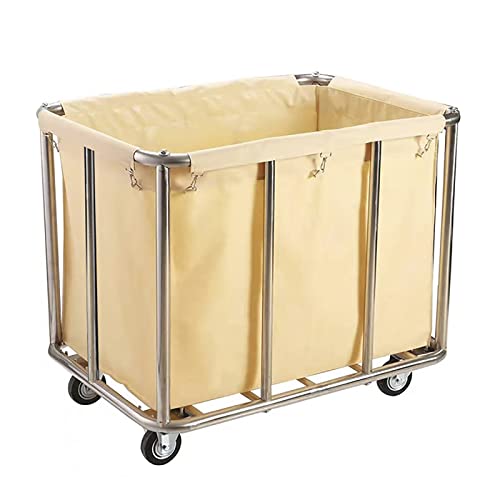 洗濯カート、洗濯バスケット、 ランドリーカート キャスター付き SSフレーム 400L 容量 200kg 耐荷重 マルチカラー 複数サイズ(Beige,10 tubes)