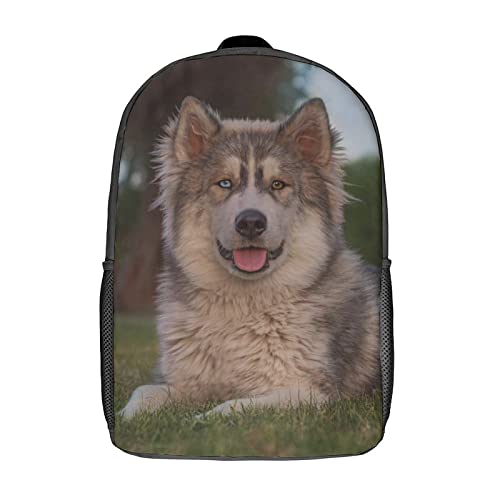 Sac à dos d'école 17 pouces Alaskan Leisure imprimé 3D grand format pour adolescent