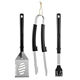 Mr. Bar-B-Q 02975XNST 3 Piece Kickstand Handles Grill Tool Set Home, Black