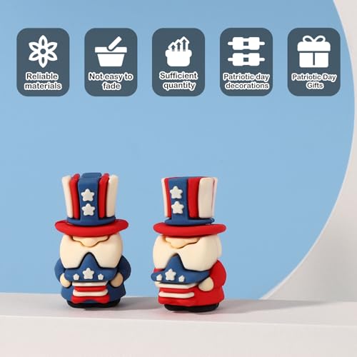 Juego de 24 estatuas en miniatura de gnomos patrióticos miniatura 3