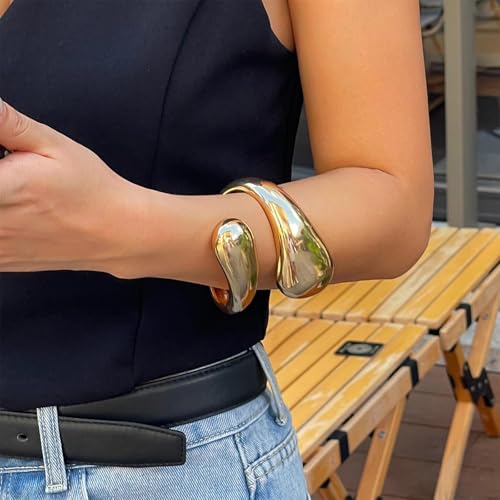 YANCHUN Gold Bangles for Women Bangle Bracelets Chunky Bangles Bracelets Non Tarnish Gold/Silver Bracelet for Women Trendy Jewelry Gift4