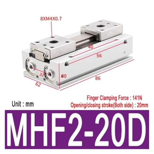Pince pneumatique MHF2 12D et vérin parallèle à profil bas type SMC - 3