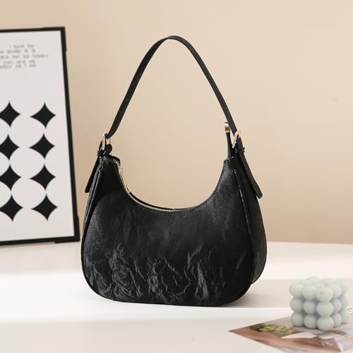 Image of CROJUYI Small Crescent Shoulder Bags Purses for Women Retro Classic Clutch Hobo Tote Purse and Handbag Cute Crossbody Bags