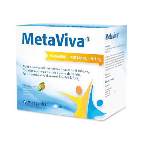 Metagenics MetaViva MgK Vit C - Magnesio, Potassio, Vitamina C, D, B1, B3 e B5-20 bustine