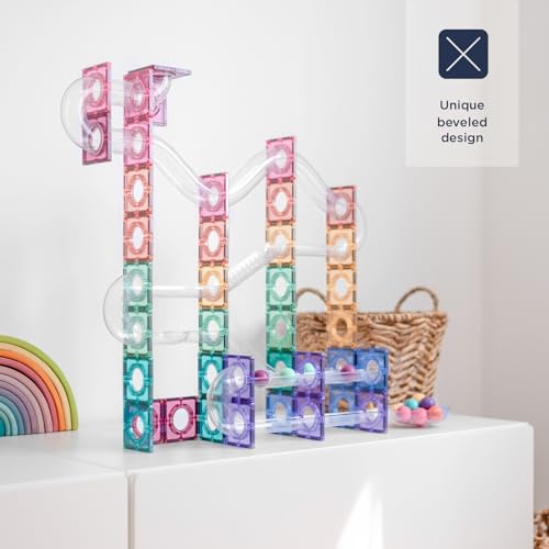 Connetix Magnetic Tiles Pastel Ball Run Pack, 106 Pieces — view 4