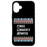 素敵、いたずら、 Porter クリスマス・アグリー・セーター スマホケース iPhone 16 Plus 用