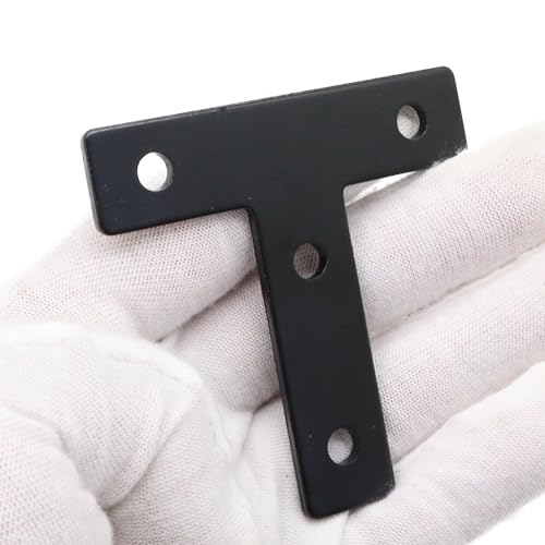 Image of 10 Sets 2020 Series Aluminum Extrusion Profile T Brackets Black Right Angle Joint Plate with M5 T Slot Nuts and Bolts Hardware for 2020 2040 V Slot Extruded Aluminum Connectors Accessories