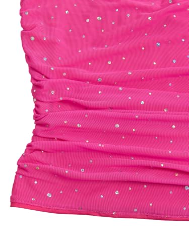 Image of Floerns Women's Rhinestone Sleeveless Bandeau Party Corset Sequin Tube Top